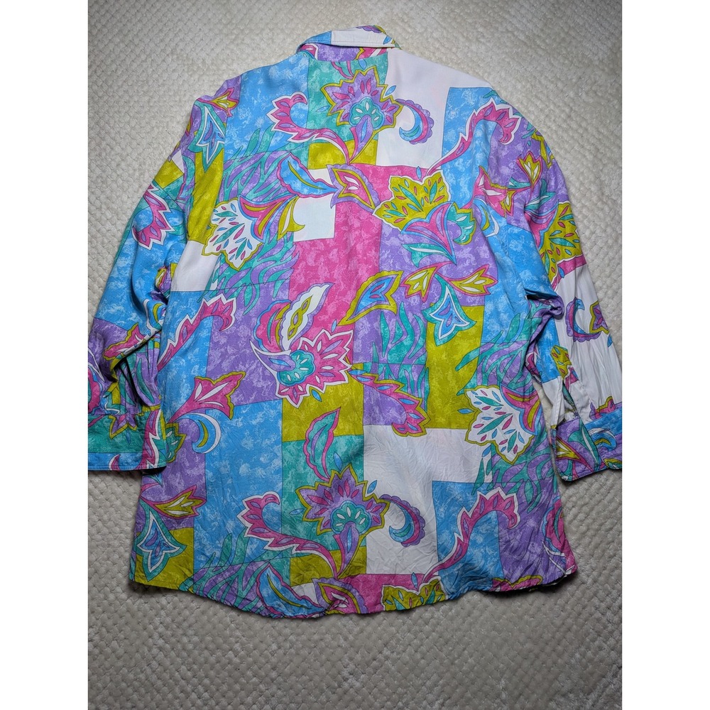 Vintage Ken Marshall Abstract Patchwork Button-Up… - image 6